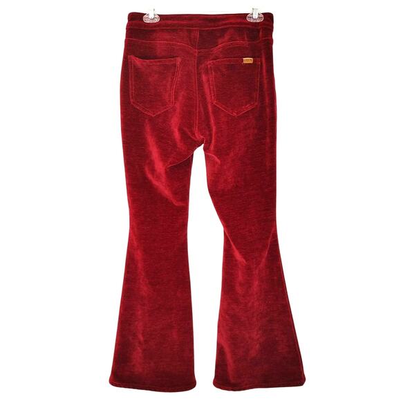 Rock & Roll Denim Bargain Button Flare Corduroy Pants Red Stretch Womens 28x30 - Picture 3 of 9